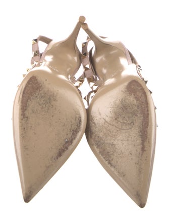 Valentino Rockstud Accents Patent Leather T-Strap Pumps