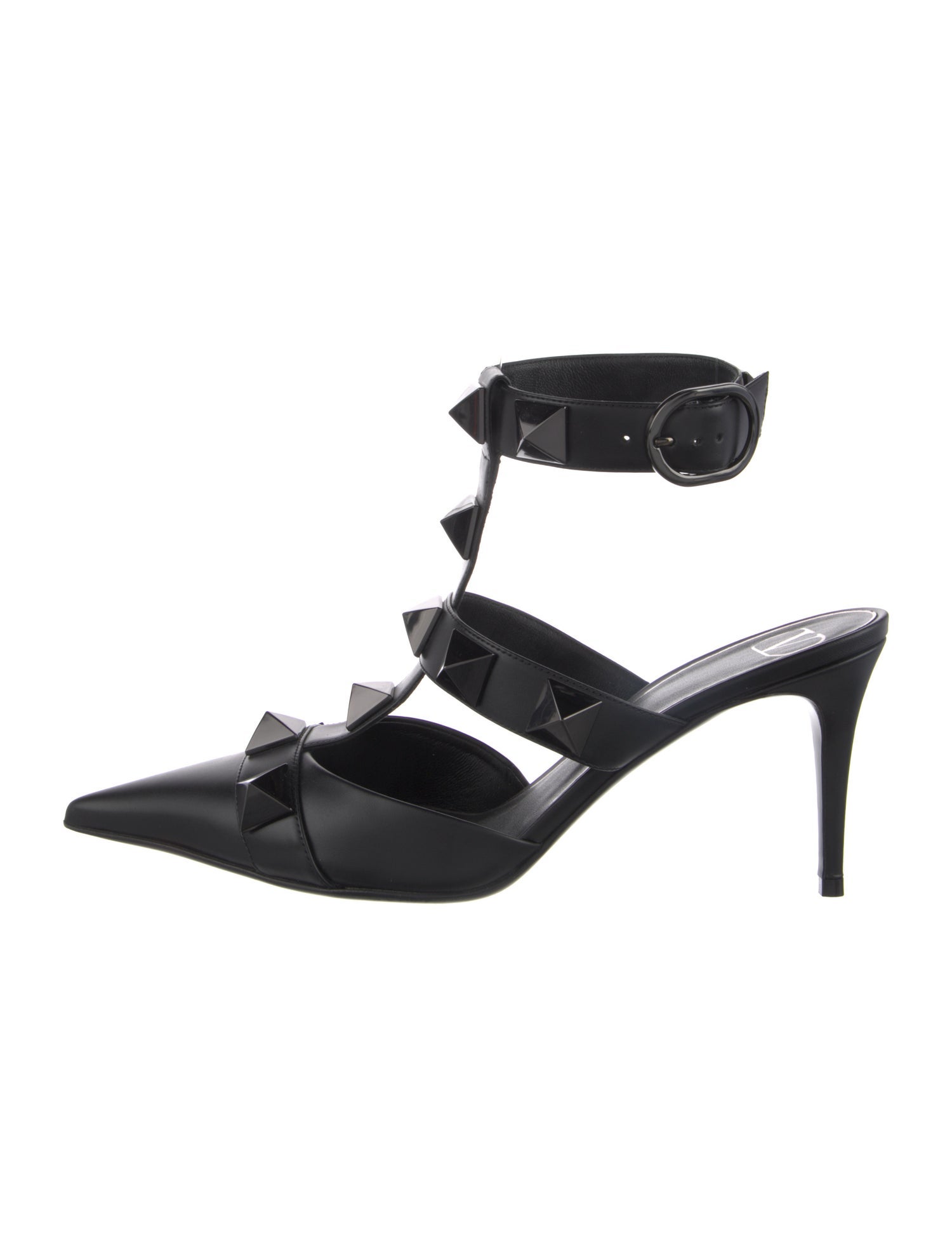 Valentino Rockstud Accents Leather T-Strap Pumps