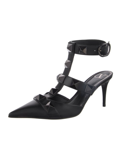 Valentino Rockstud Accents Leather T-Strap Pumps