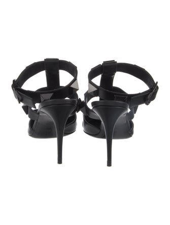 Valentino Rockstud Accents Leather T-Strap Pumps