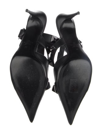 Valentino Rockstud Accents Leather T-Strap Pumps