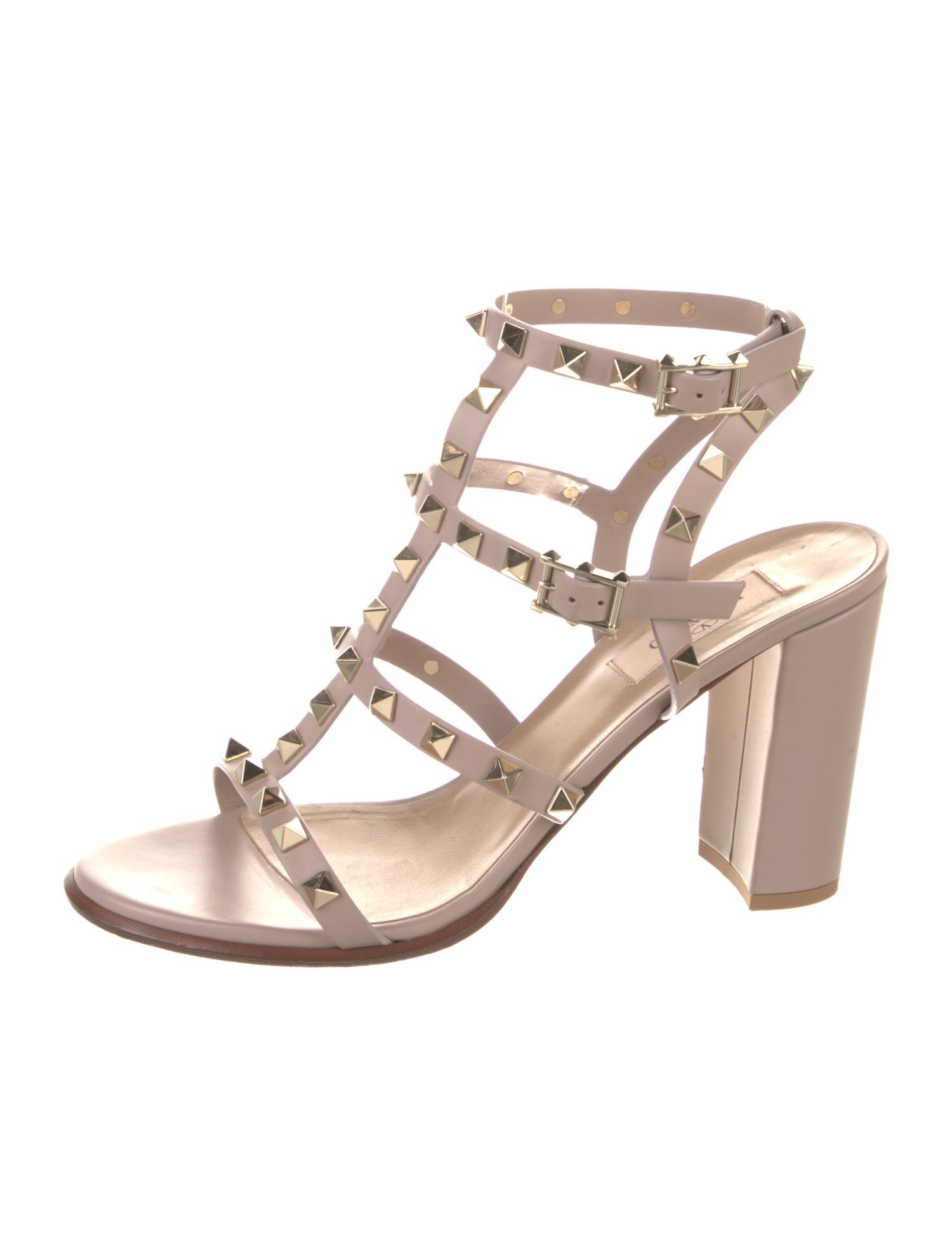 Valentino Rockstud Accents Leather Gladiator Sandals