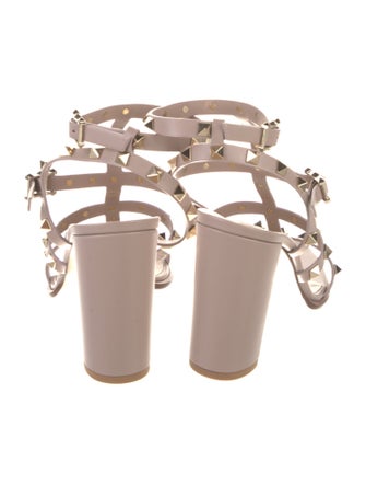 Valentino Rockstud Accents Leather Gladiator Sandals