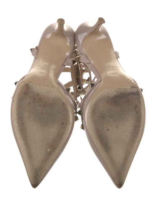 Valentino Rockstud Accents Patent Leather T-Strap Pumps