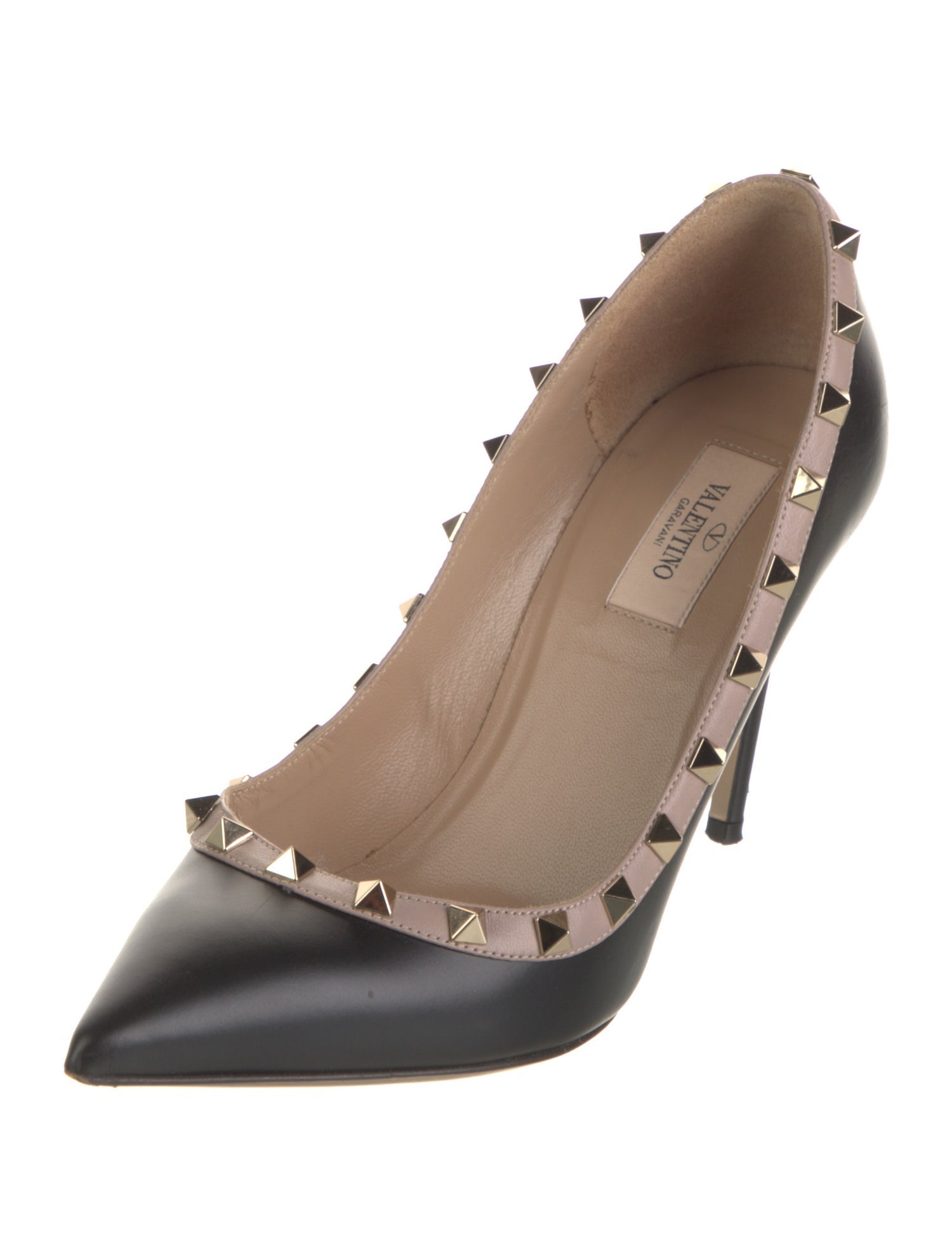 Valentino Rockstud Accents Leather Pumps