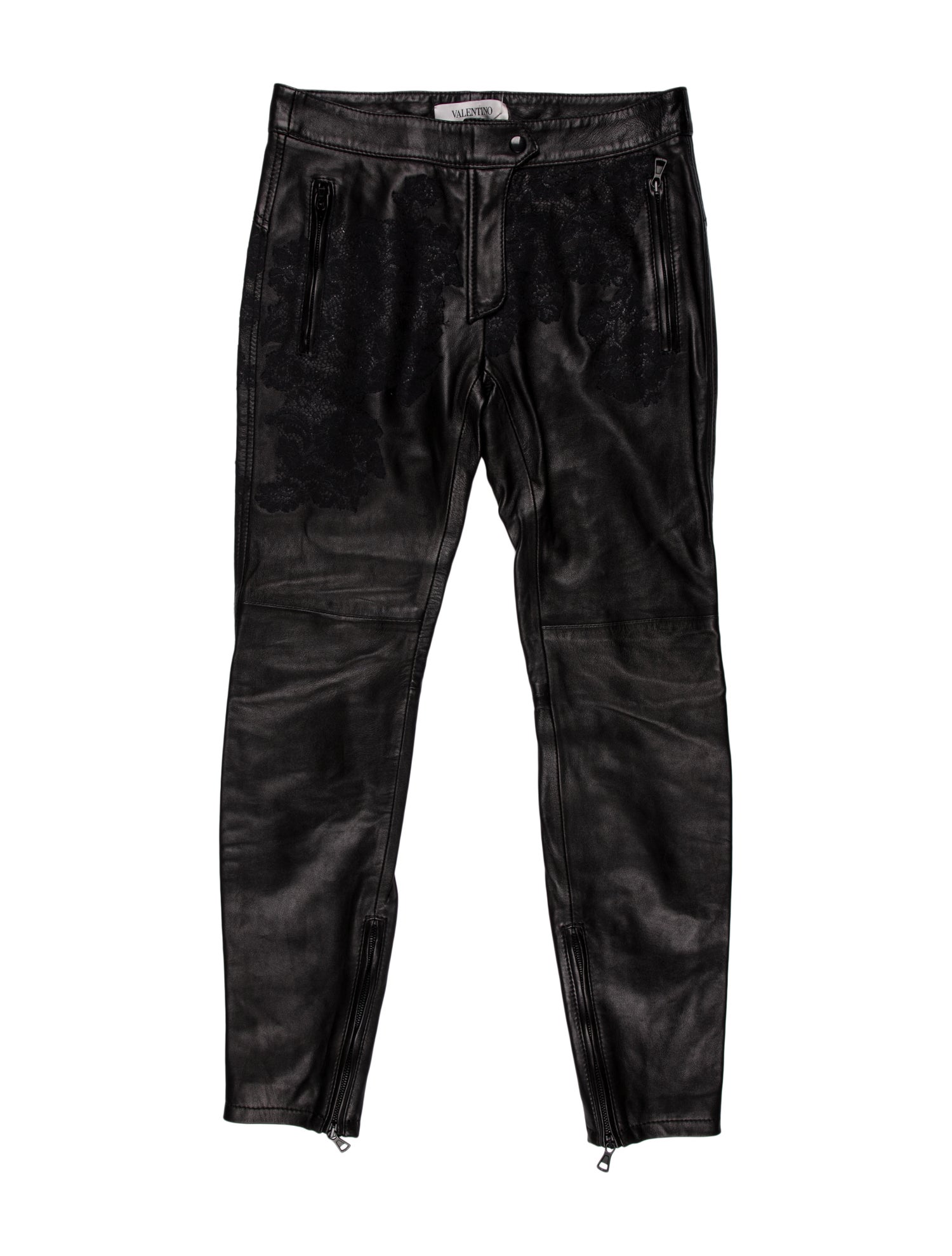 Valentino Lambskin Skinny Leg Pants