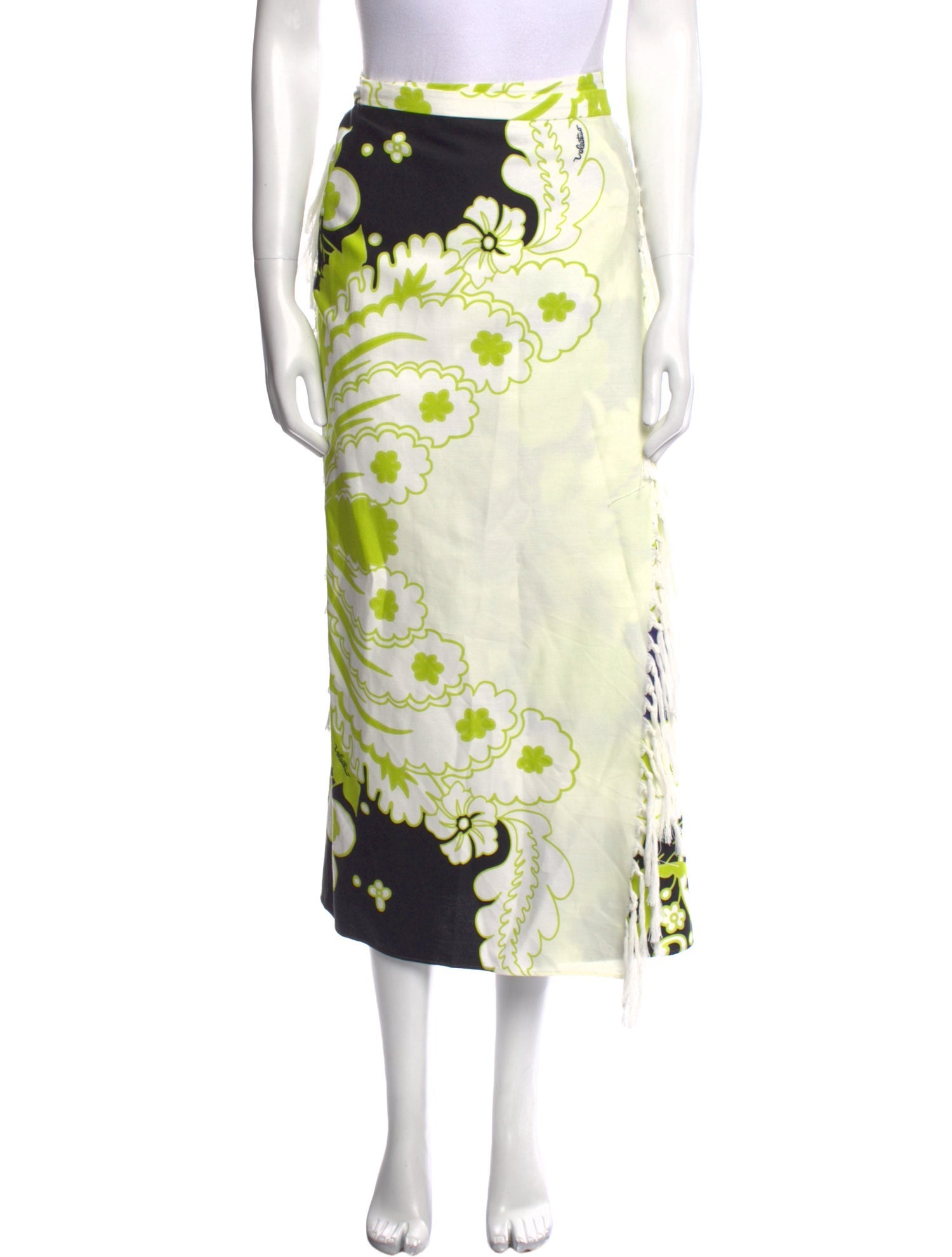 Valentino Floral Print Midi Length Skirt