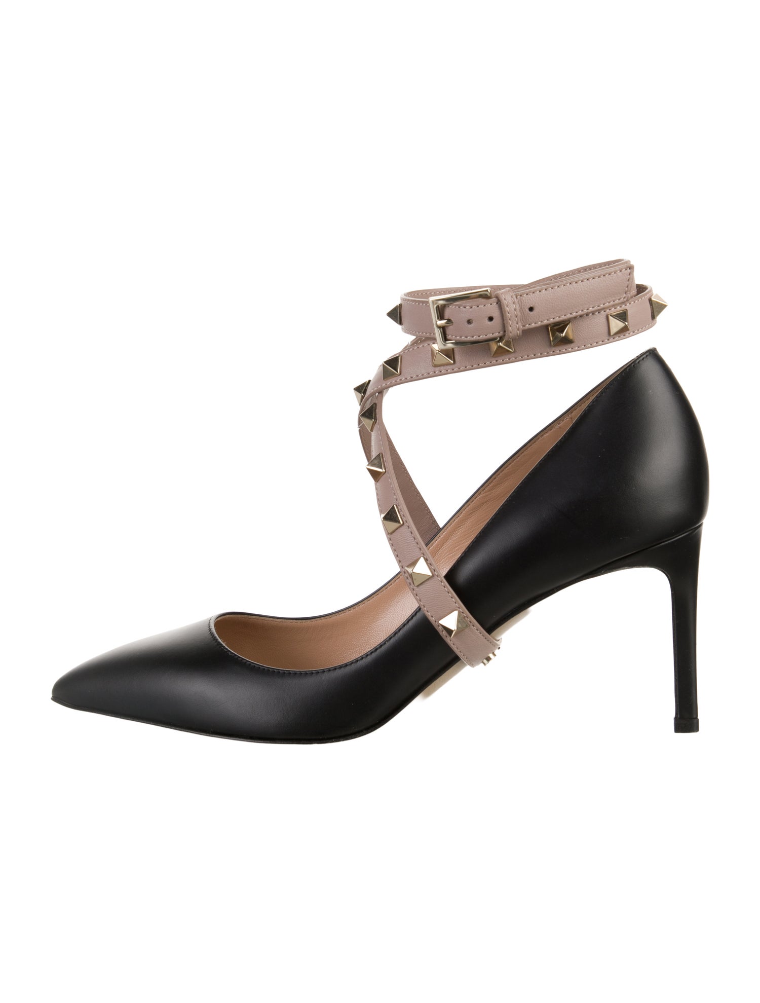 Valentino Rockstud Accents Leather Pumps
