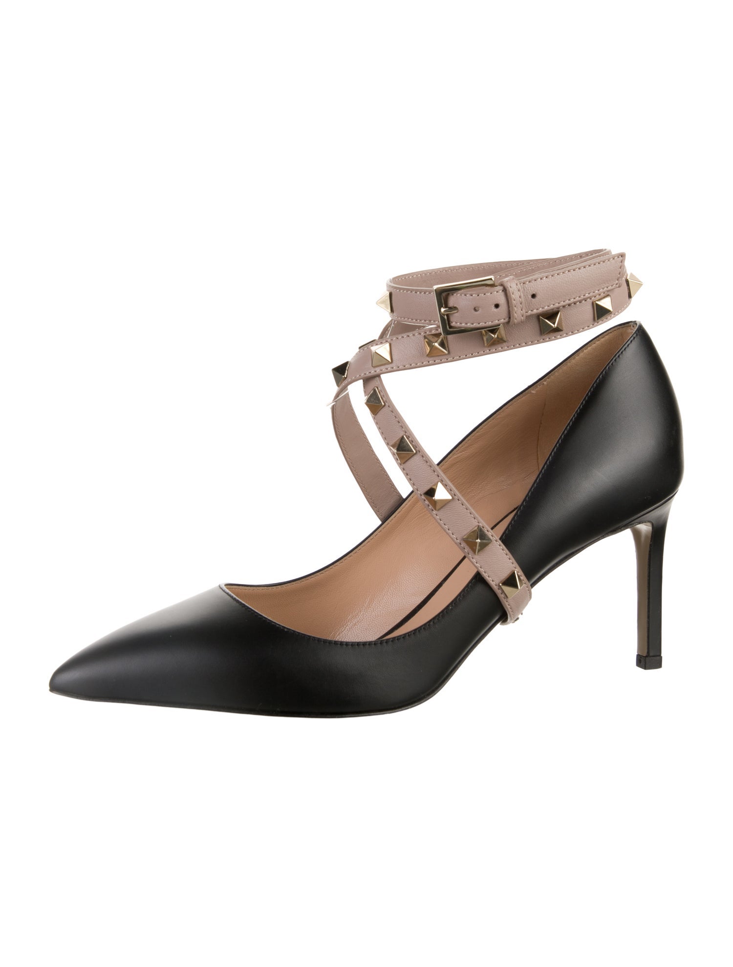 Valentino Rockstud Accents Leather Pumps