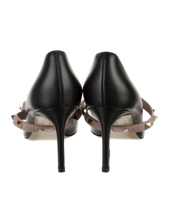 Valentino Rockstud Accents Leather Pumps