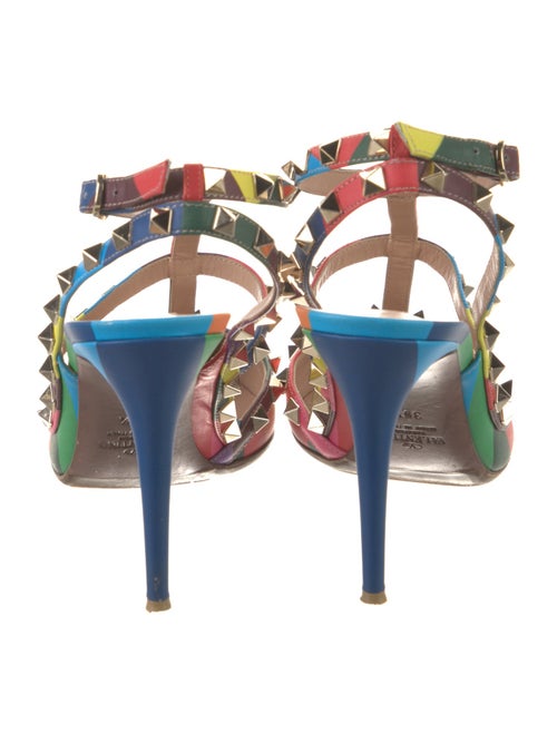 Valentino Rockstud Accents Leather T-Strap Pumps