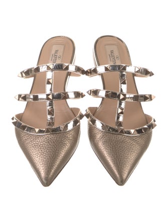 Valentino Leather Studded Accents Mules