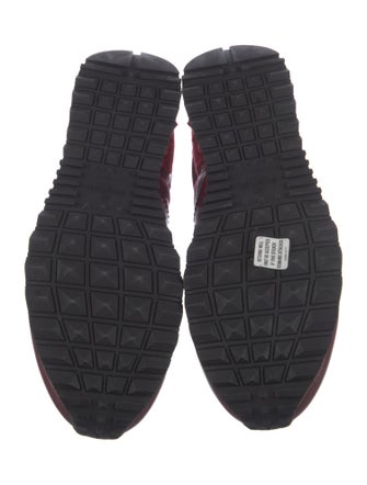 Valentino Rockstud Accents Leather Athletic Sneakers