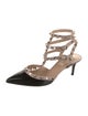 Valentino Rockstud Accents Patent Leather T-Strap Pumps