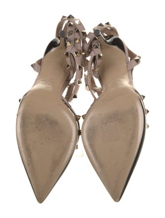 Valentino Rockstud Accents Patent Leather T-Strap Pumps