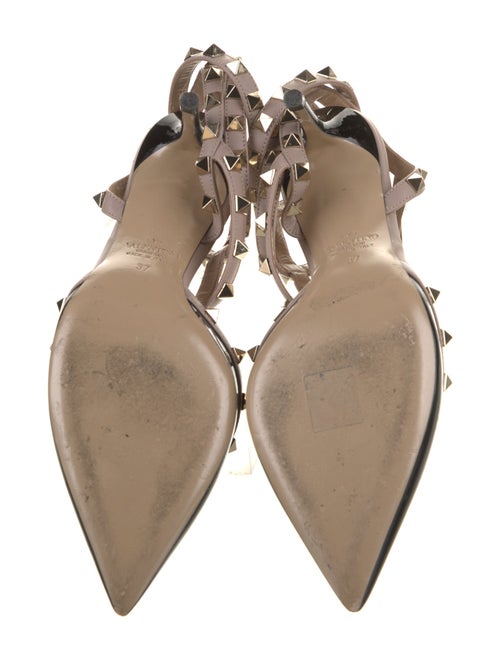 Valentino Rockstud Accents Patent Leather T-Strap Pumps