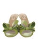 Valentino Patent Leather Bow Accents Slides