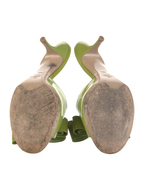 Valentino Patent Leather Bow Accents Slides