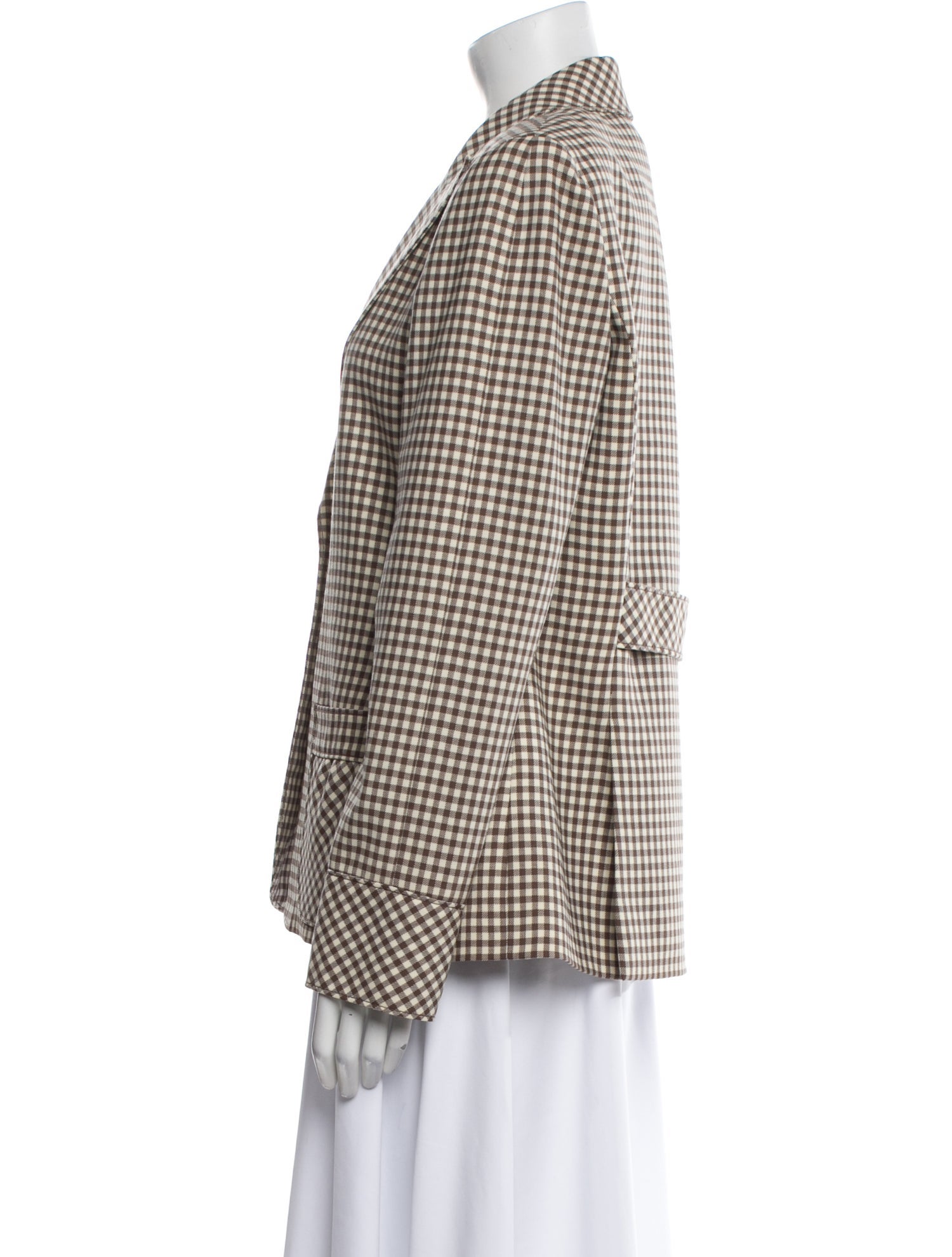 Valentino Virgin Wool Plaid Print Blazer