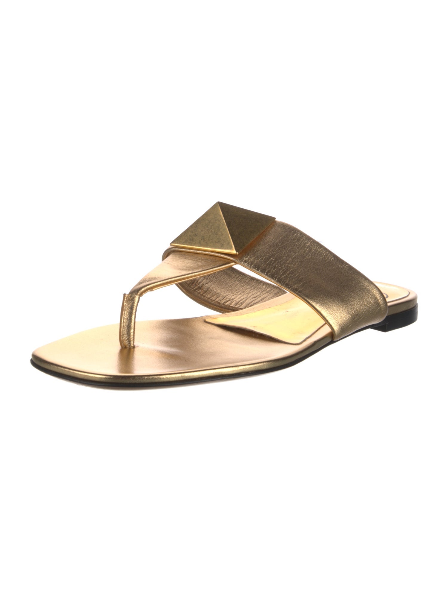 Valentino Rockstud Accents Leather Slides