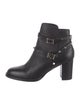 Valentino Rockstud Accents Leather Moto Boots