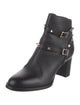 Valentino Rockstud Accents Leather Moto Boots