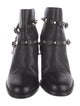 Valentino Rockstud Accents Leather Moto Boots