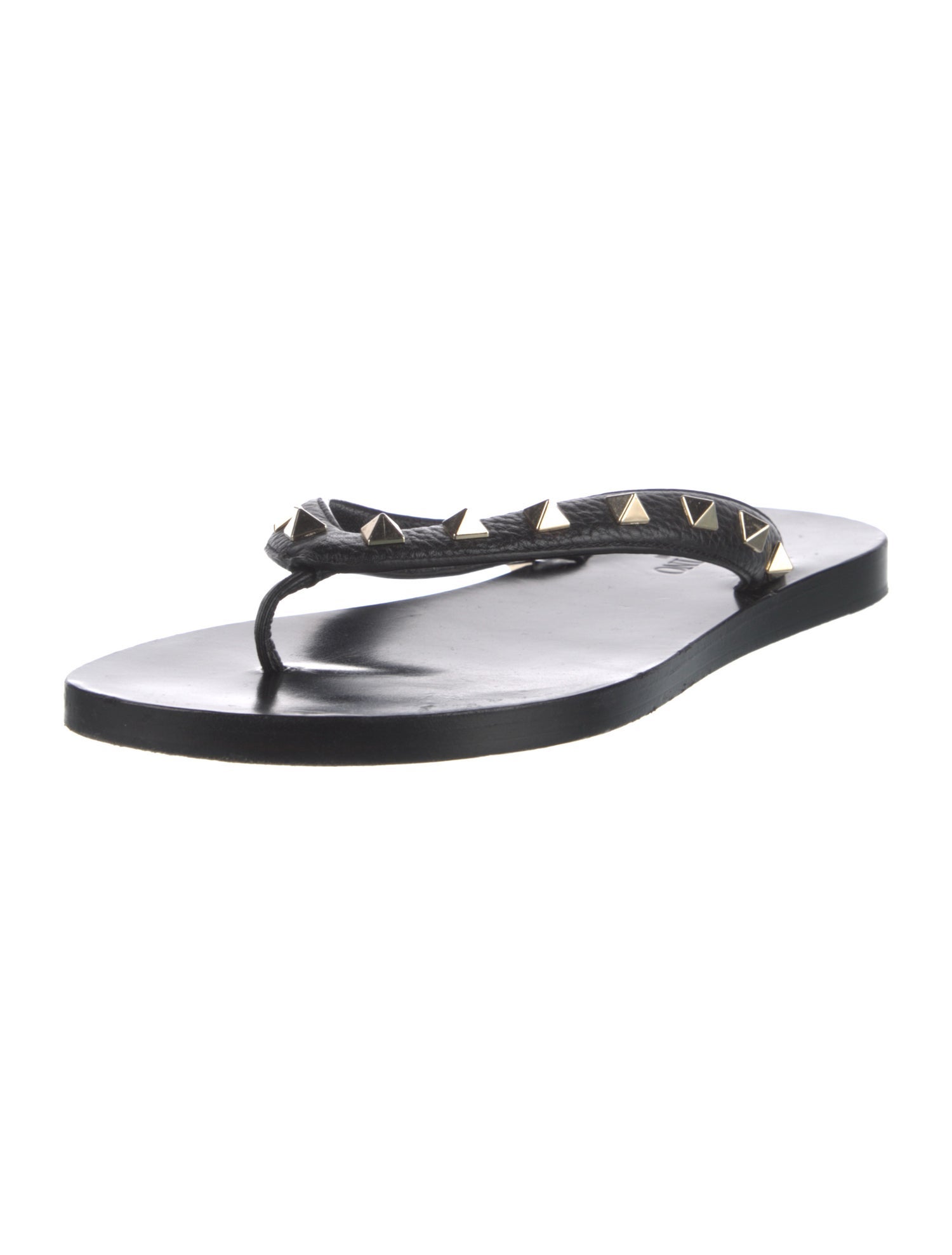 Valentino Rockstud Accents Leather Slides