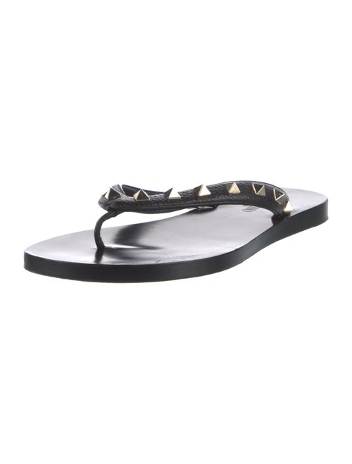 Valentino Rockstud Accents Leather Slides