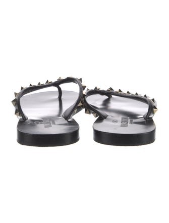 Valentino Rockstud Accents Leather Slides