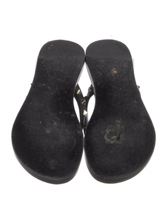 Valentino Rockstud Accents Leather Slides