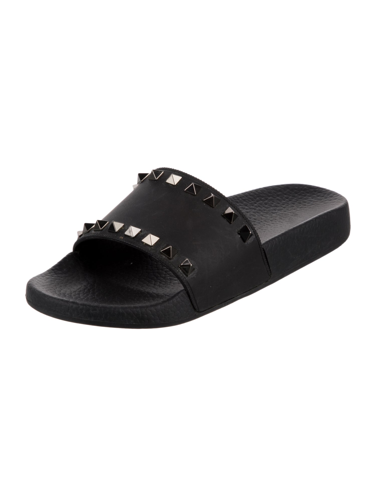 Valentino Rockstud Accents Rubber Slides