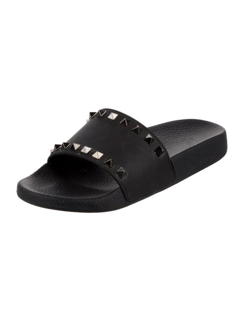 Valentino Rockstud Accents Rubber Slides