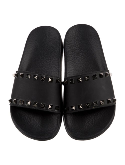 Valentino Rockstud Accents Rubber Slides