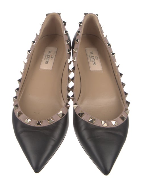 Valentino Rockstud Accents Leather Ballet Flats