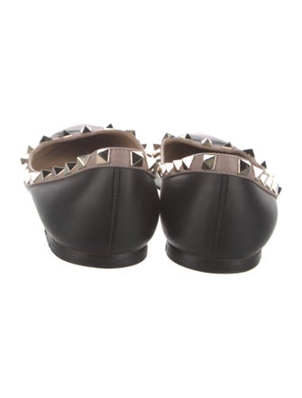 Valentino Rockstud Accents Leather Ballet Flats