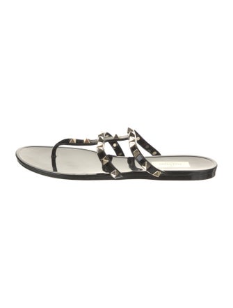 Valentino Rockstud Accents Rubber Sandals