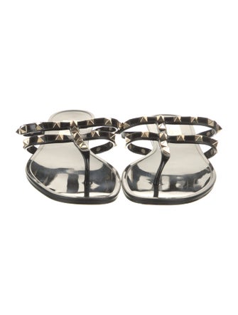 Valentino Rockstud Accents Rubber Sandals