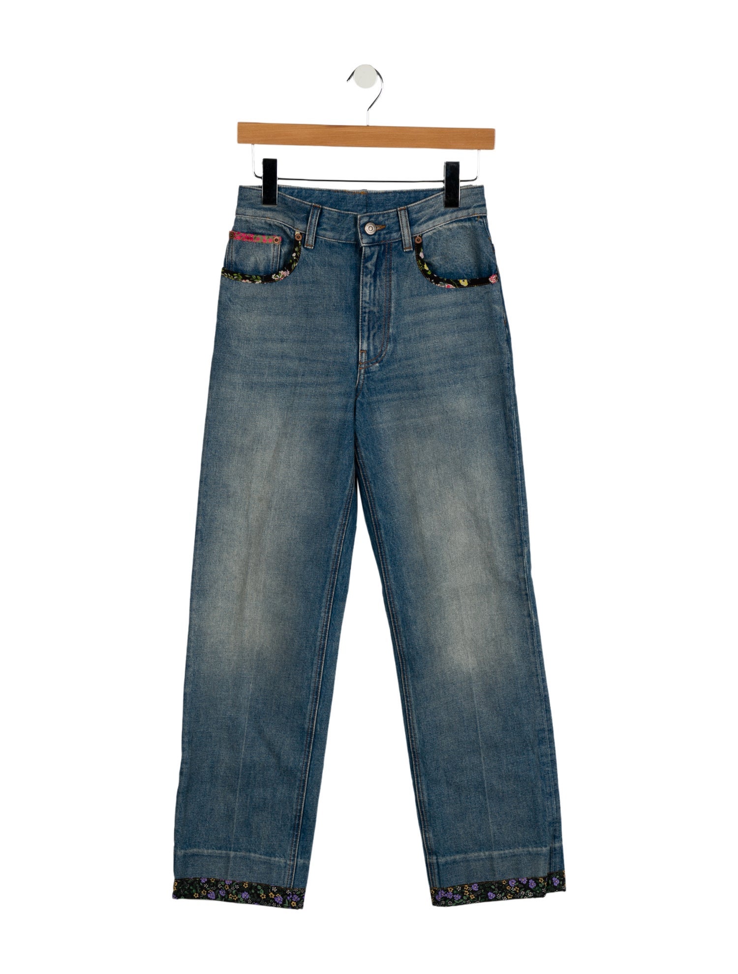 Valentino High-Rise Straight Leg Jeans