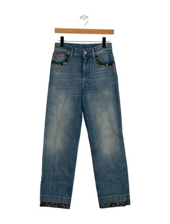 Valentino High-Rise Straight Leg Jeans