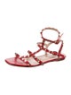 Valentino Rockstud Accents Leather Gladiator Sandals
