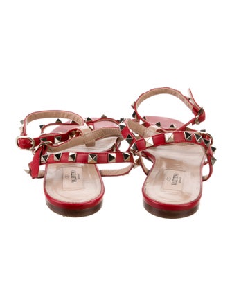 Valentino Rockstud Accents Leather Gladiator Sandals