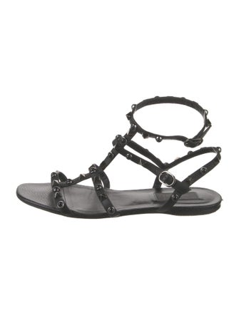 Valentino Rockstud Accents Leather Gladiator Sandals