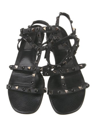 Valentino Rockstud Accents Leather Gladiator Sandals