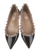 Valentino Rockstud Accents Patent Leather Ballet Flats