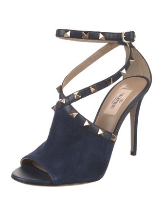 Valentino Rockstud Accents Suede D'Orsay Pumps
