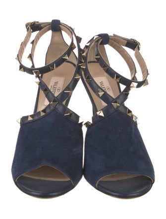 Valentino Rockstud Accents Suede D'Orsay Pumps