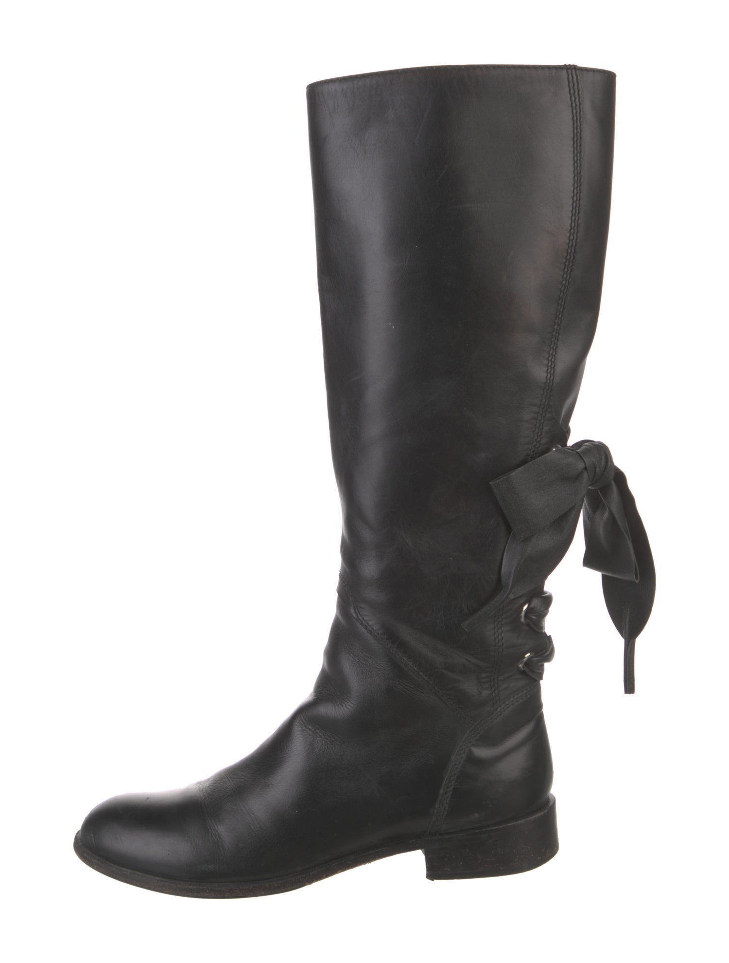Valentino Leather Riding Boots