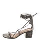 Valentino Leather Fringe Trim Accent Gladiator Sandals