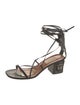 Valentino Leather Fringe Trim Accent Gladiator Sandals